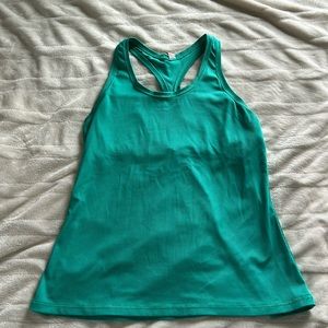 bright teal tank top